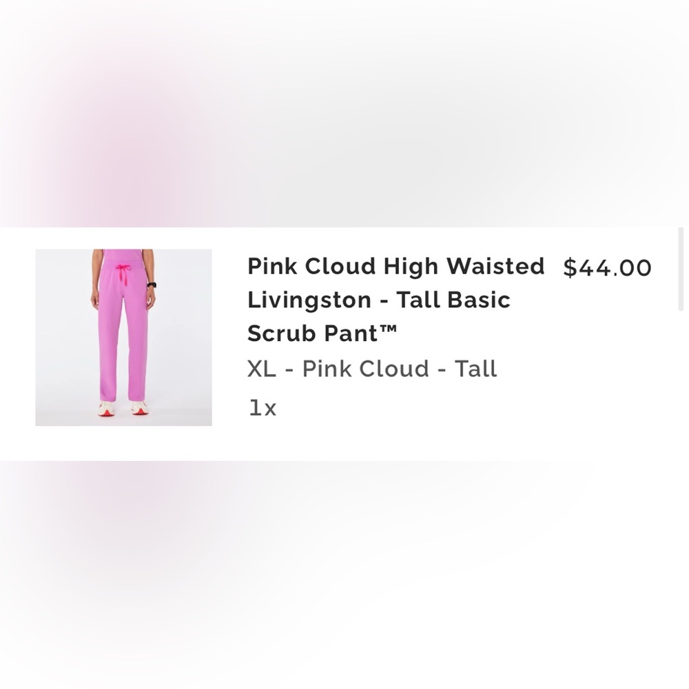 Figs - High waisted Livingston scrub pants in pink cloud (Tall XL) - Picture 11 of 11